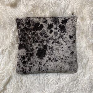 Real hair on hide clutch with leather